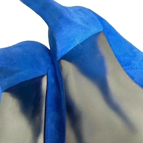 Steve Madden Trinitie Blue Suede Hidden Platform Stiletto Heel Shoes Sz 7.5 EUC - Picture 7 of 9